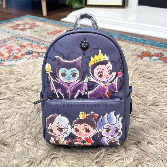 NWT Loungefly Disney Villains Chibi Mini Backpack